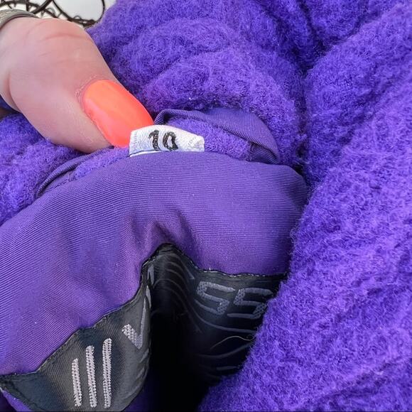 Vintage VITESSEE teal purple color block ski parka with elastic cinched waist - Picture 7 of 9